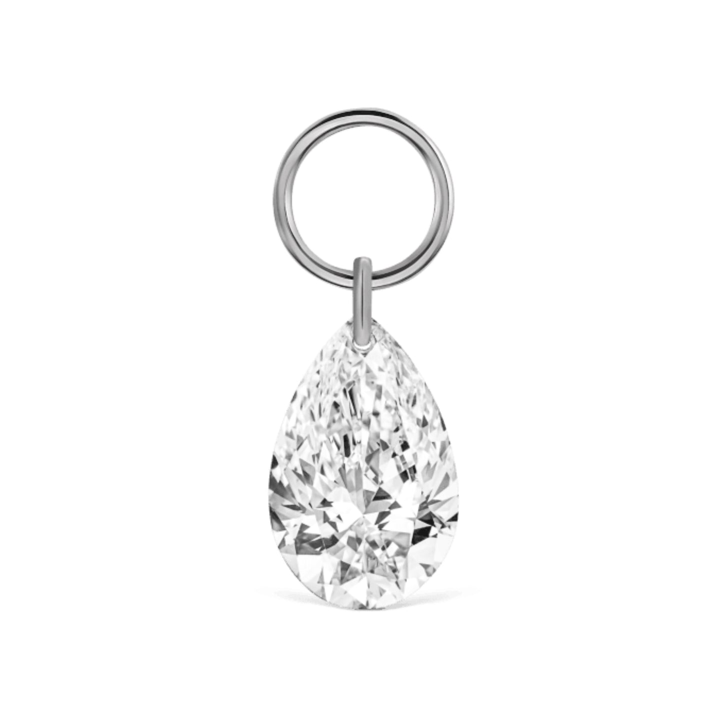 Pear Floating Diamond Charm