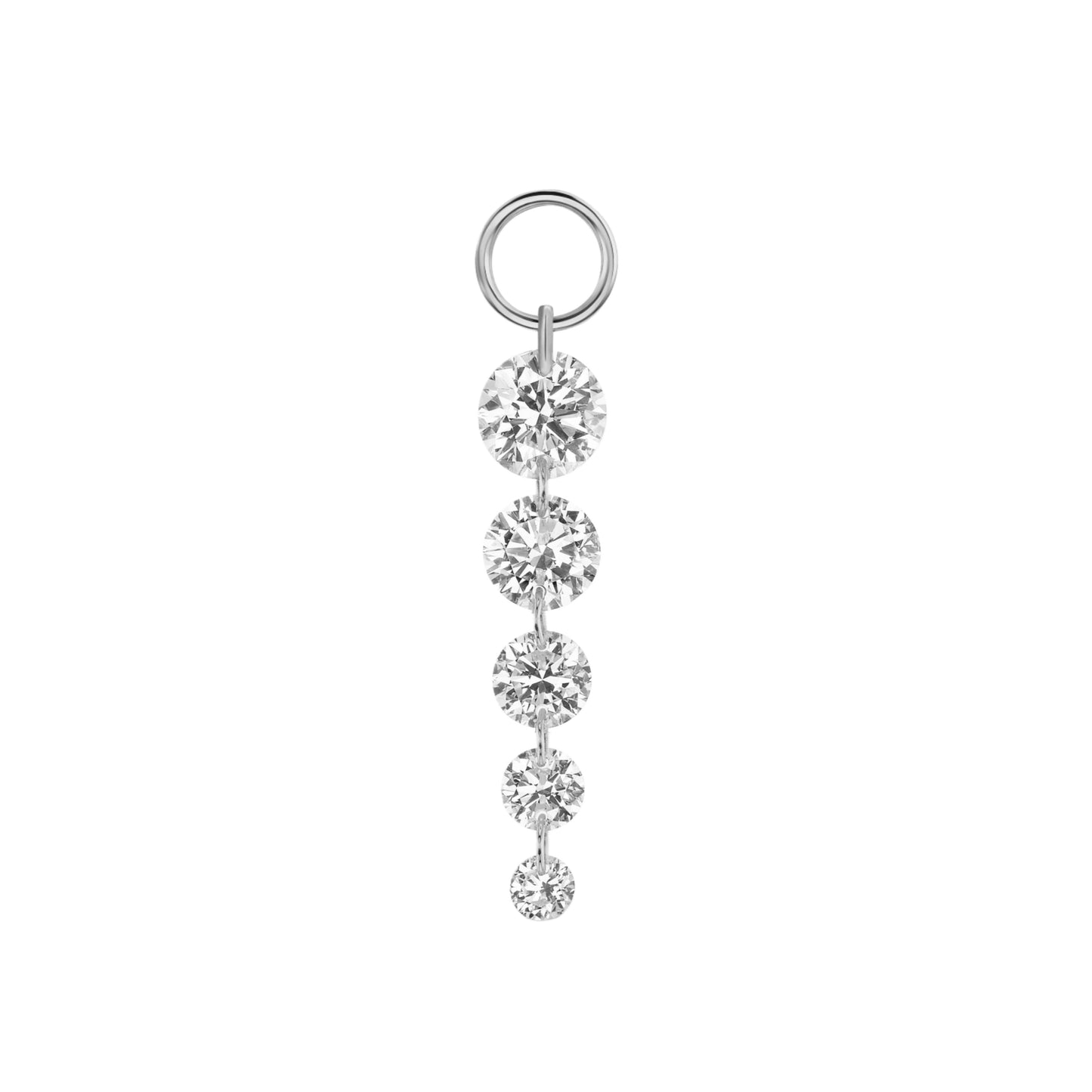 Graduated Round Floating Diamonds Charm