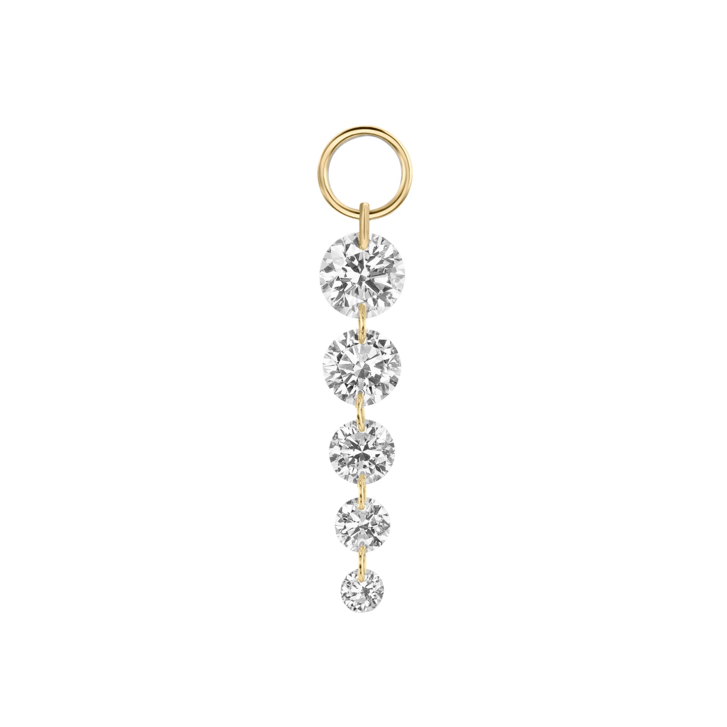 Graduated Round Floating Diamonds Charm