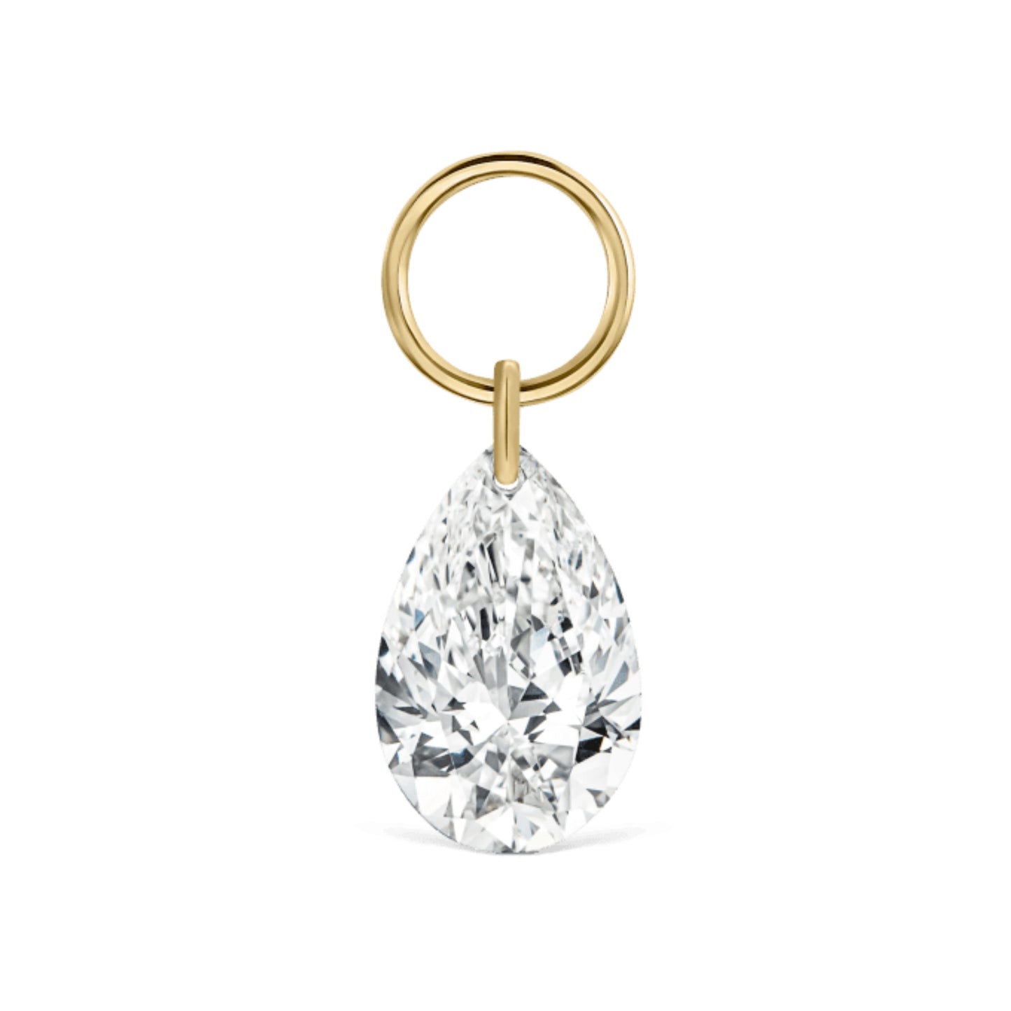 Pear Floating Diamond Charm