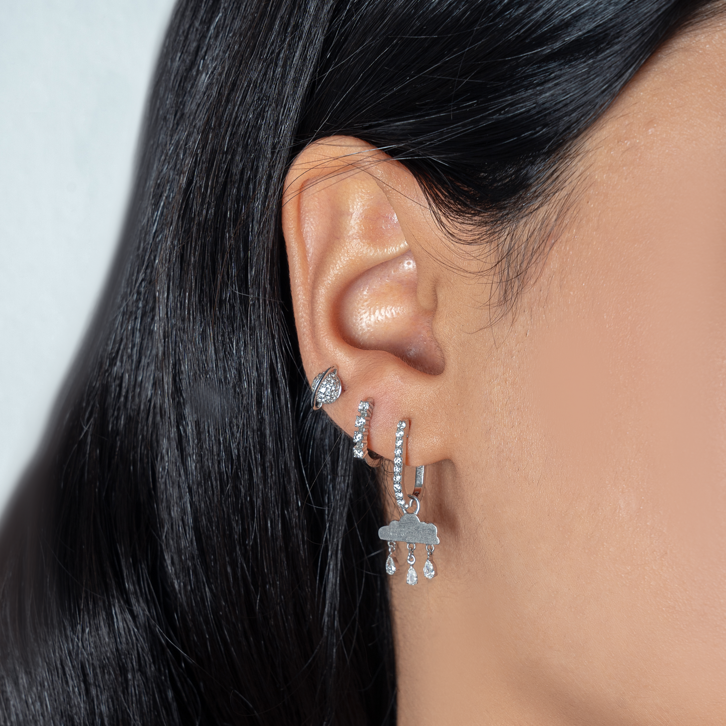 11mm Hoops With Diamonds