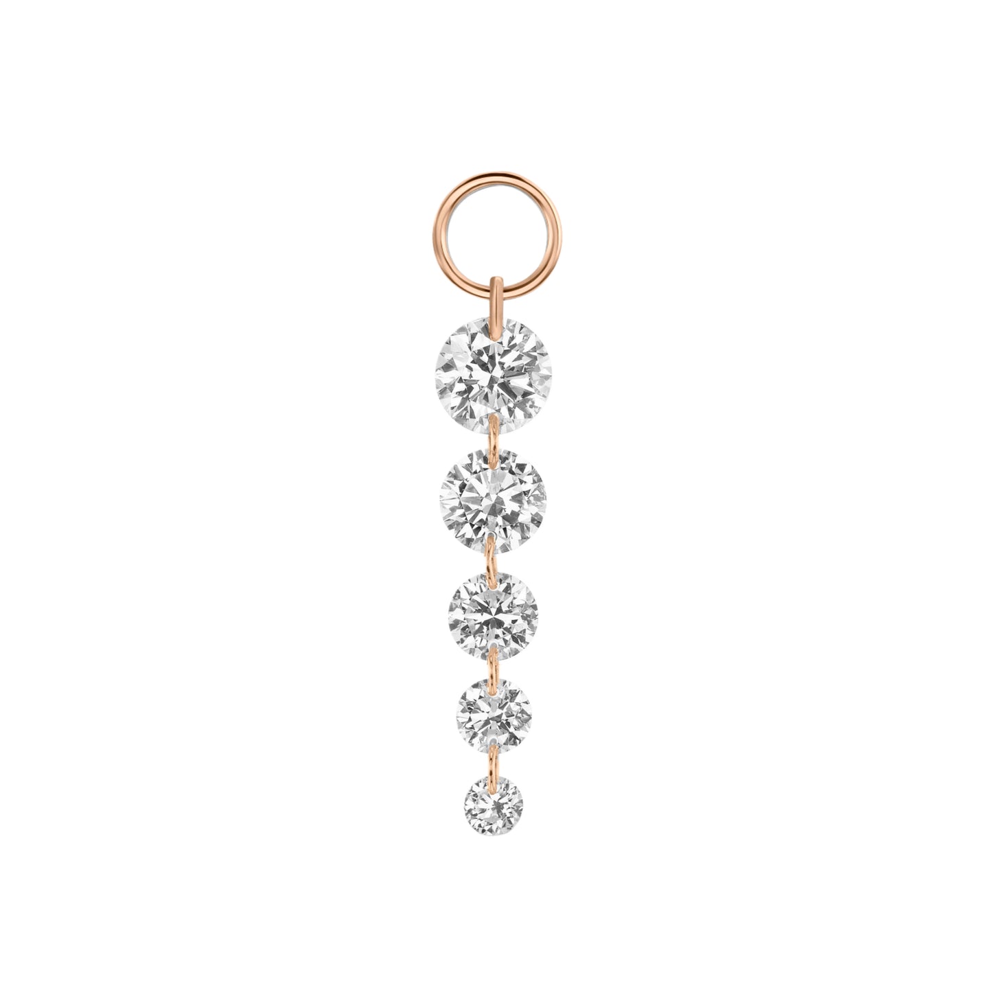 Graduated Round Floating Diamonds Charm