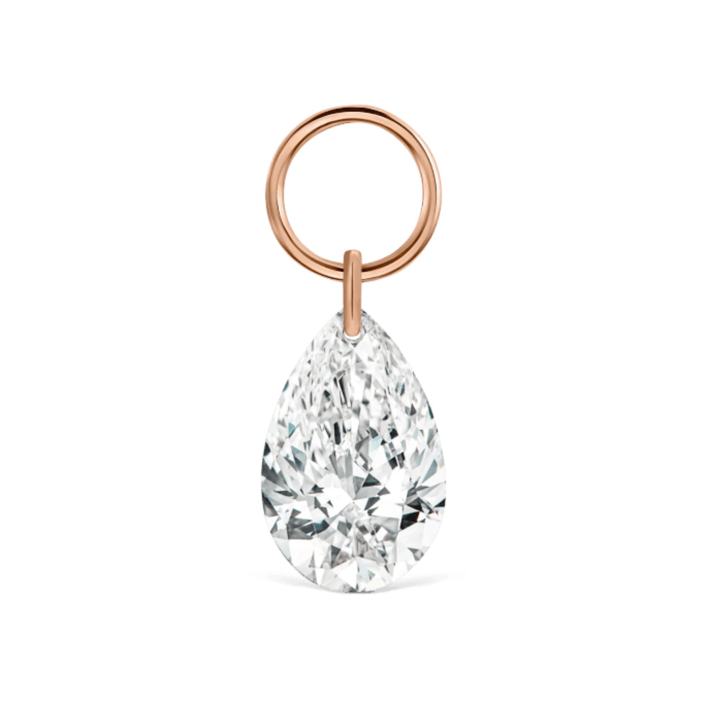Pear Floating Diamond Charm
