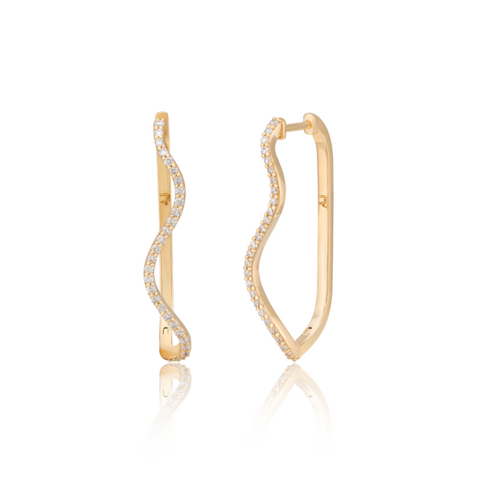 Wavy Diamond Earrings