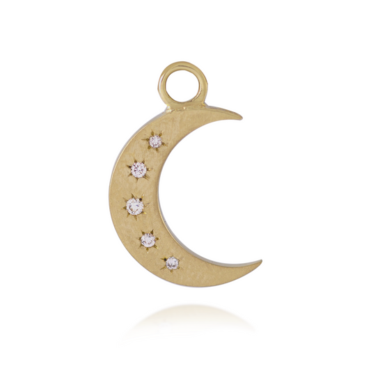 Brushed Gold Crescent Charm